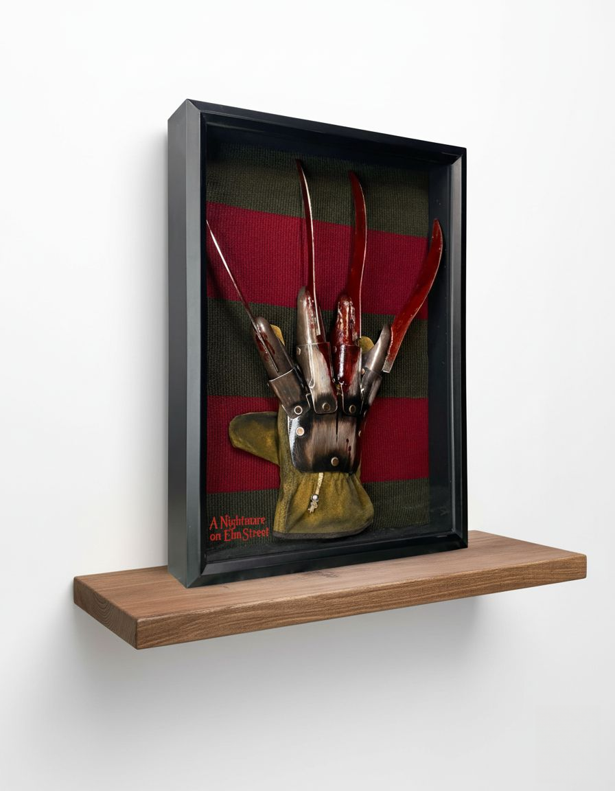 Puili | Freddy Krueger Glove & Sweater Shadow Box | A Nightmare on Elm Street Prop Replica