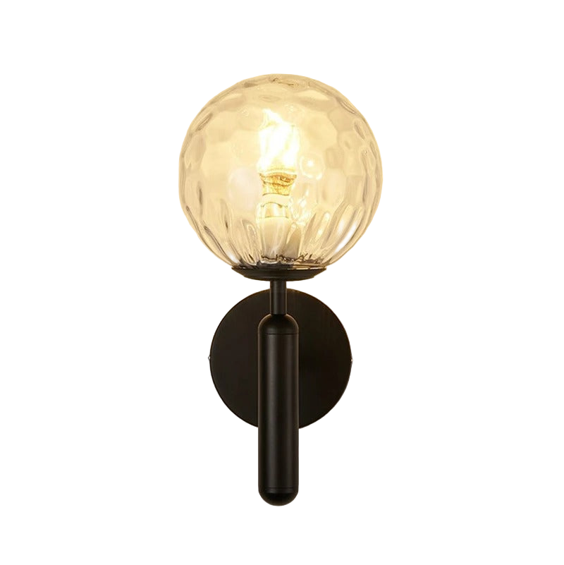 Aplique de pared nórdico de latón con globo de vidrio LED de 1 luz
