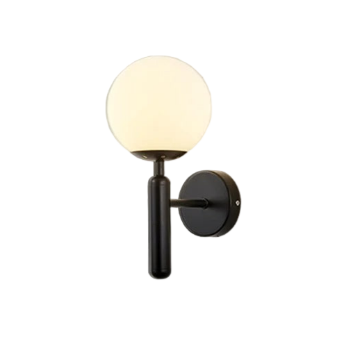 Aplique de pared nórdico de latón con globo de vidrio LED de 1 luz