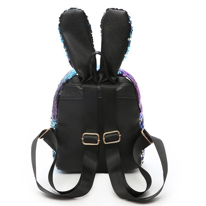 Bolso de hombro con orejas de conejo brillantes y adorables