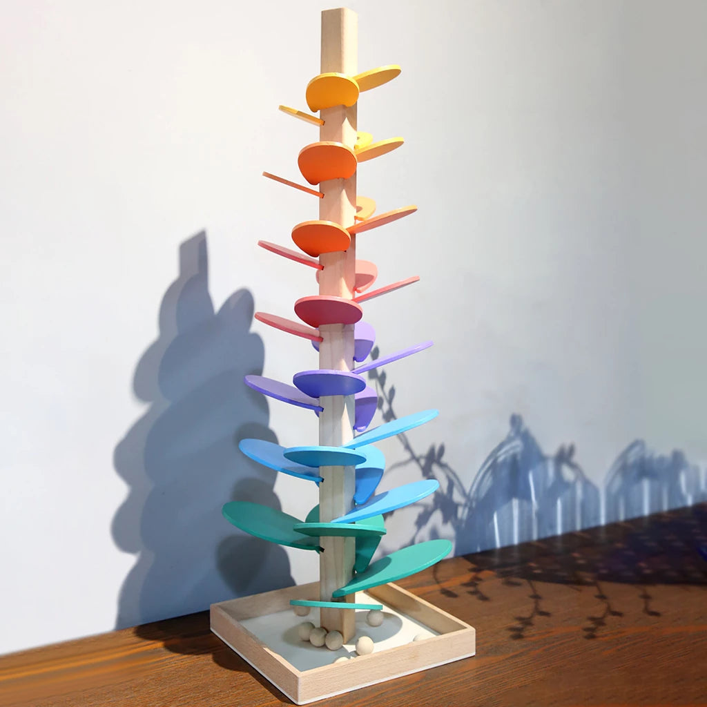 Houten regenboog geluidstoren | Educatief sensorisch speelset