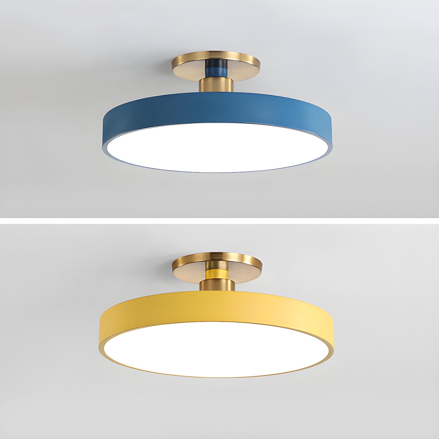 Moderner runder LED-Deckenleuchte mit Aufsatz 1-Flammig