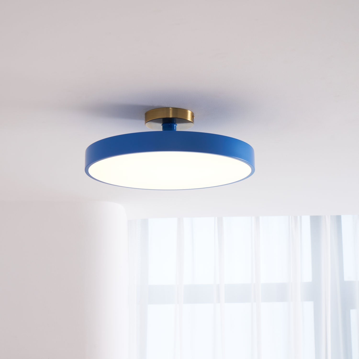 Moderner runder LED-Deckenleuchte mit Aufsatz 1-Flammig