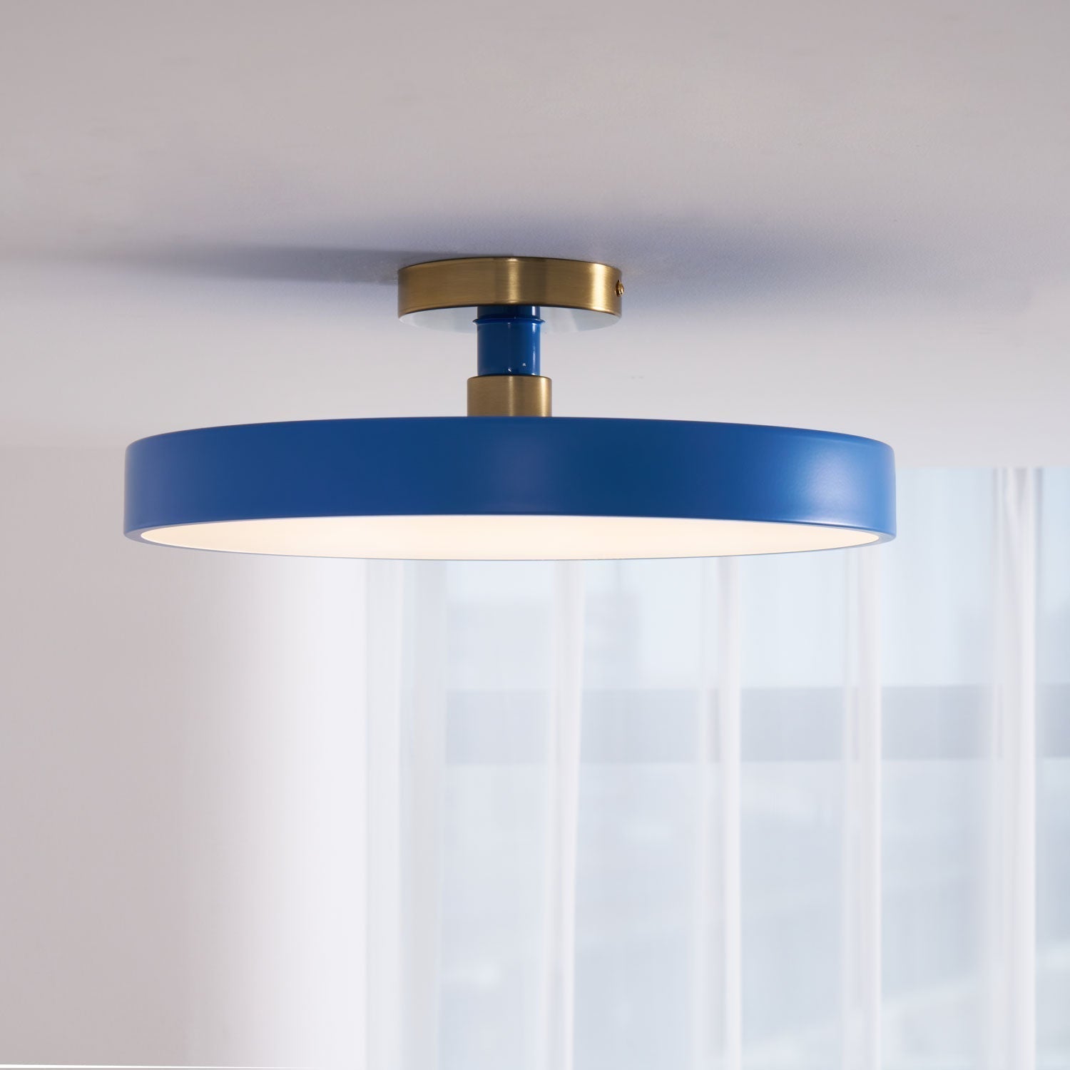 Moderner runder LED-Deckenleuchte mit Aufsatz 1-Flammig