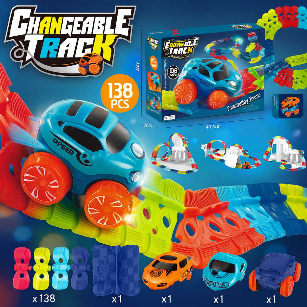 Kinder Spielzeug Rennbahn Auto Set Flexibler Loop Stunt Rennspiel