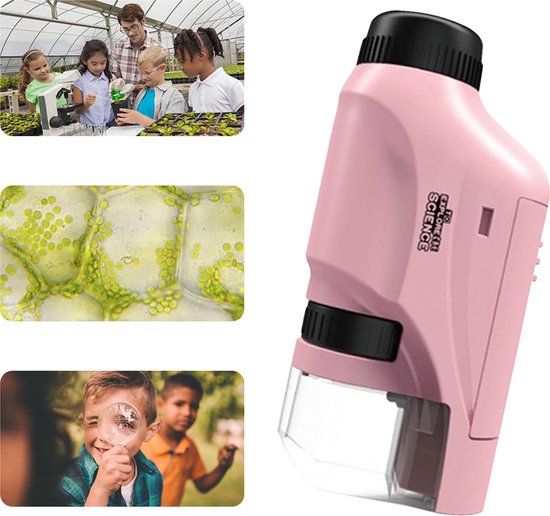 Microscopio compatto per bambini 60x-120x ingrandimento, giocattolo educativo resistente e adatto ai bambini