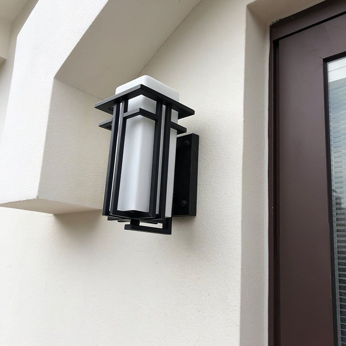 Lampada da parete esterna retrò industriale in ferro con vetro LED 1 luce