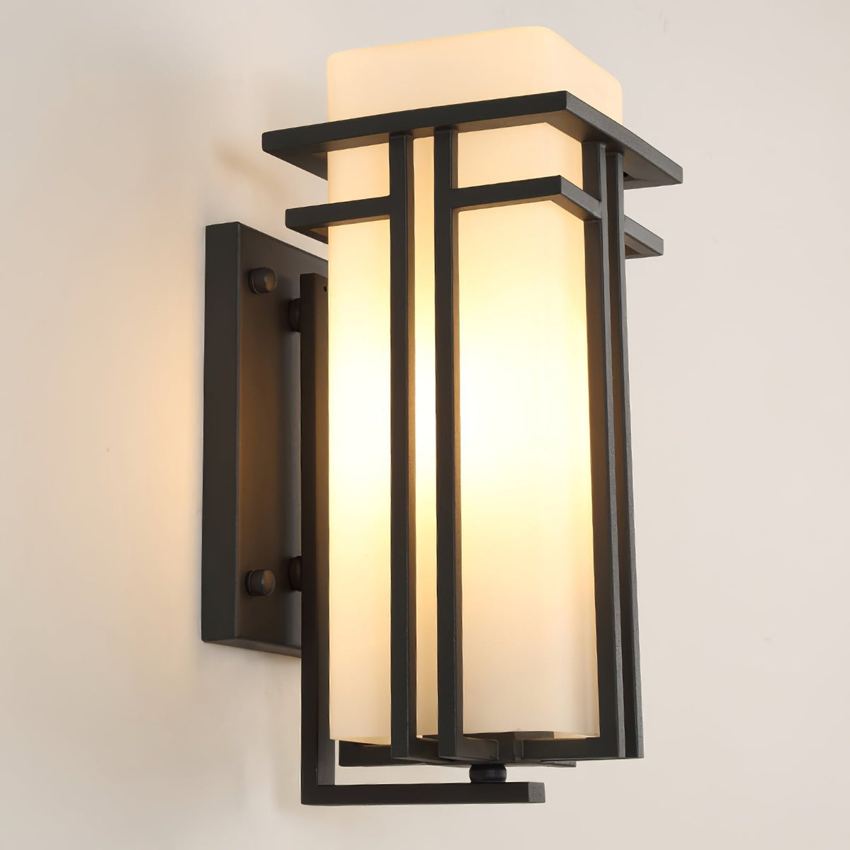 Lampada da parete esterna retrò industriale in ferro con vetro LED 1 luce