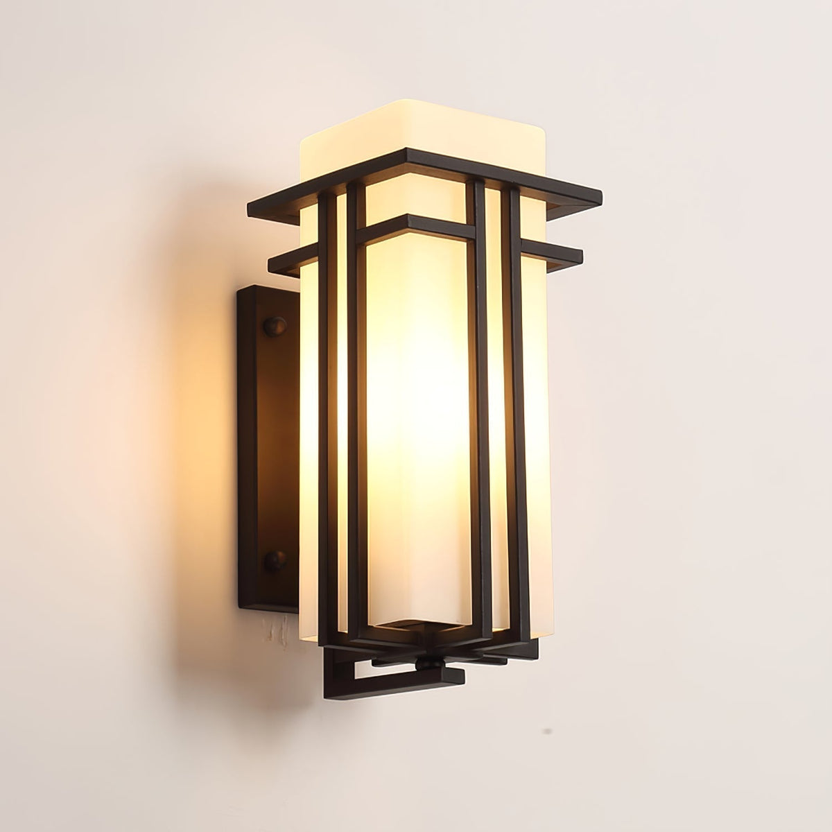 Lampada da parete esterna retrò industriale in ferro con vetro LED 1 luce
