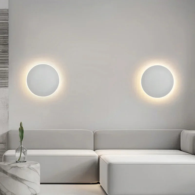 Aplique LED redondo moderno nórdico de 1 luz