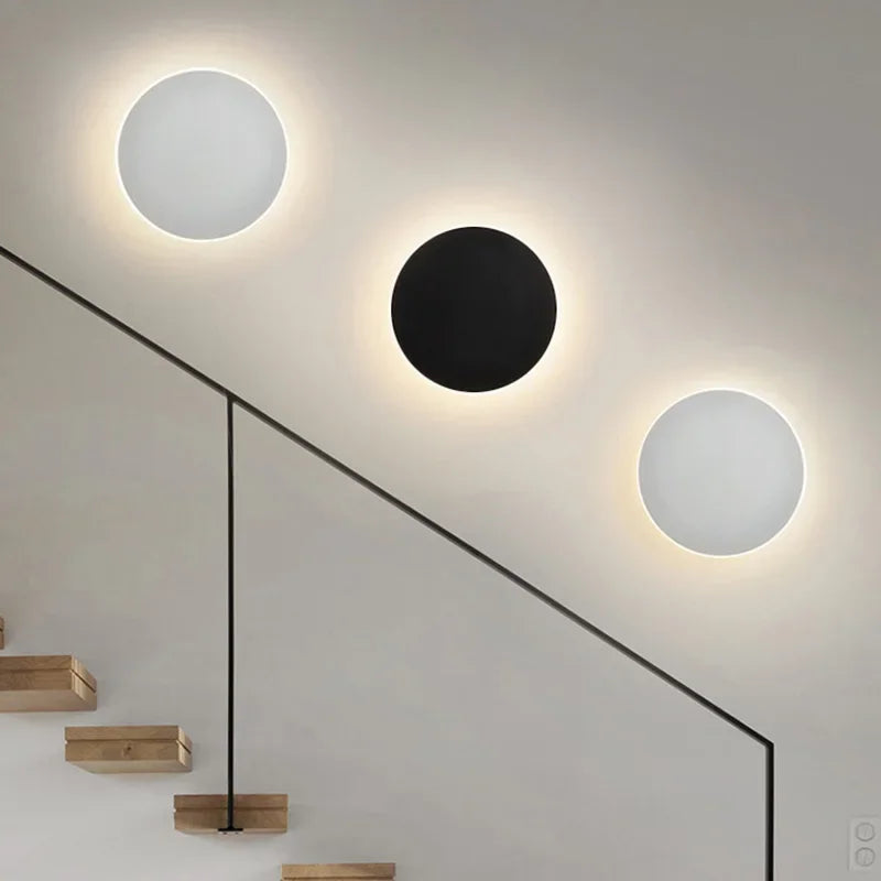 Aplique LED redondo moderno nórdico de 1 luz