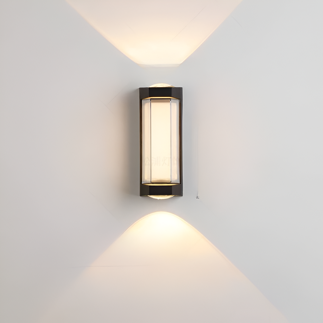 Nordische minimalistische Acryl rechteckige Außenwandleuchte LED Up-Down