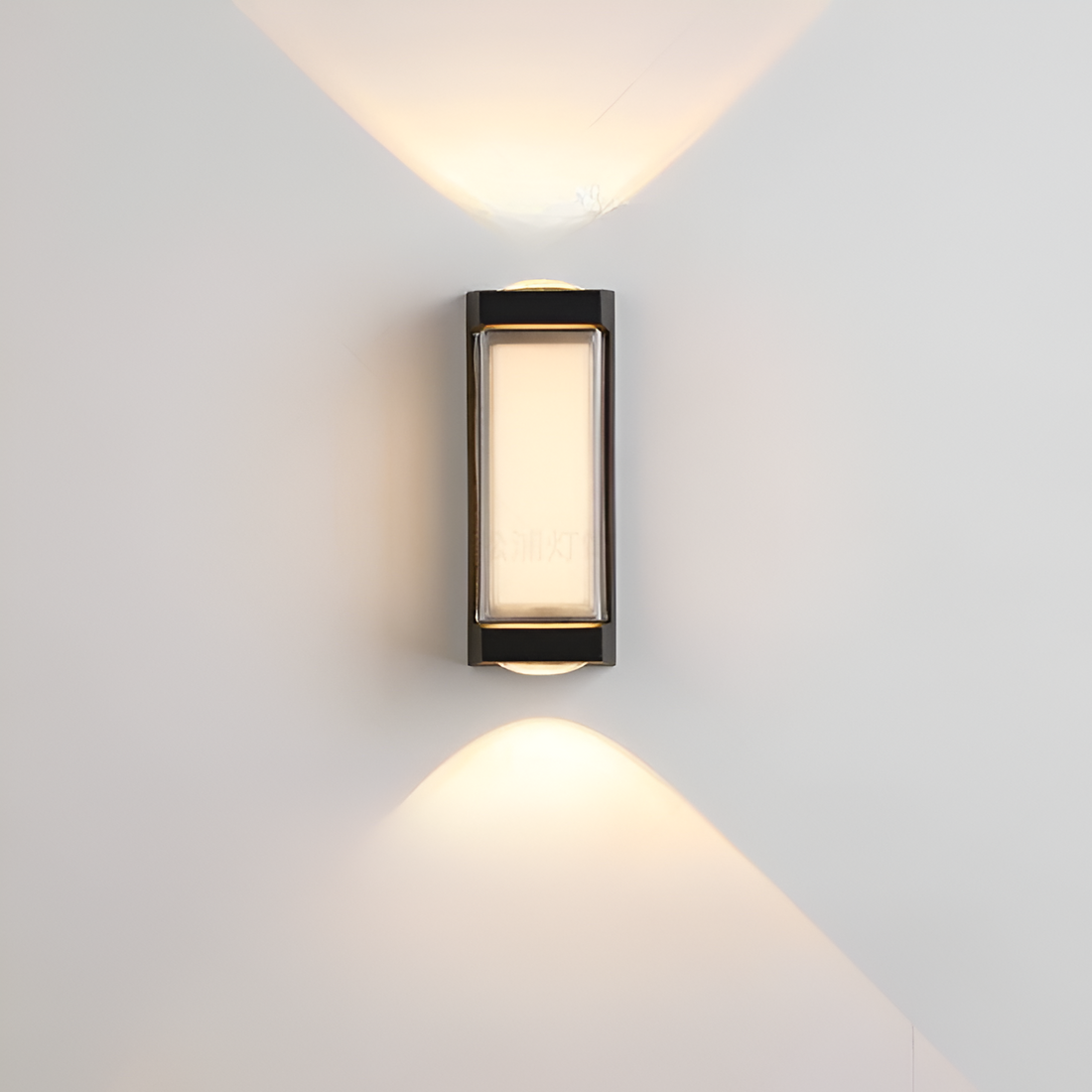 Nordische minimalistische Acryl rechteckige Außenwandleuchte LED Up-Down