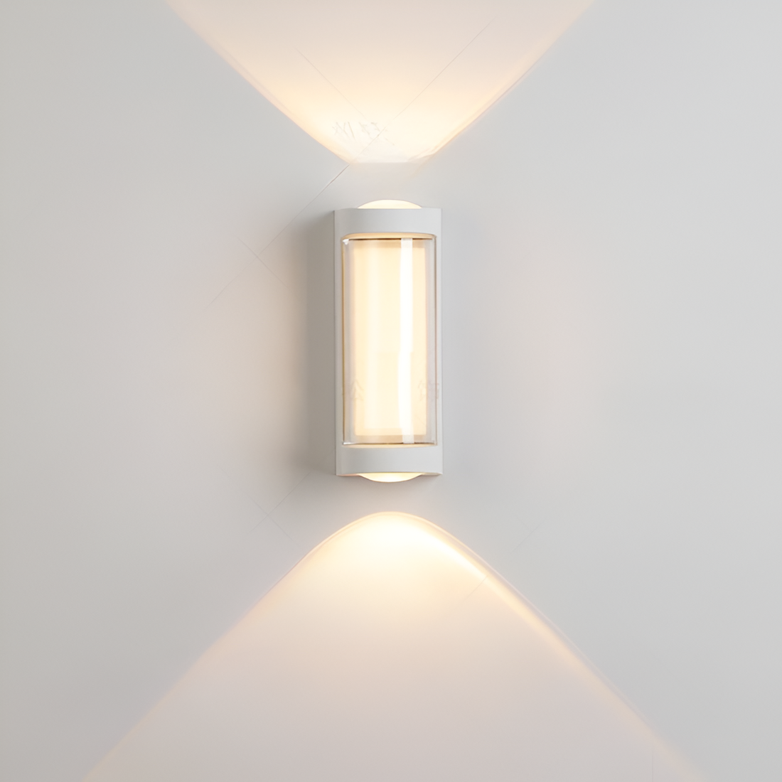Nordische minimalistische Acryl rechteckige Außenwandleuchte LED Up-Down