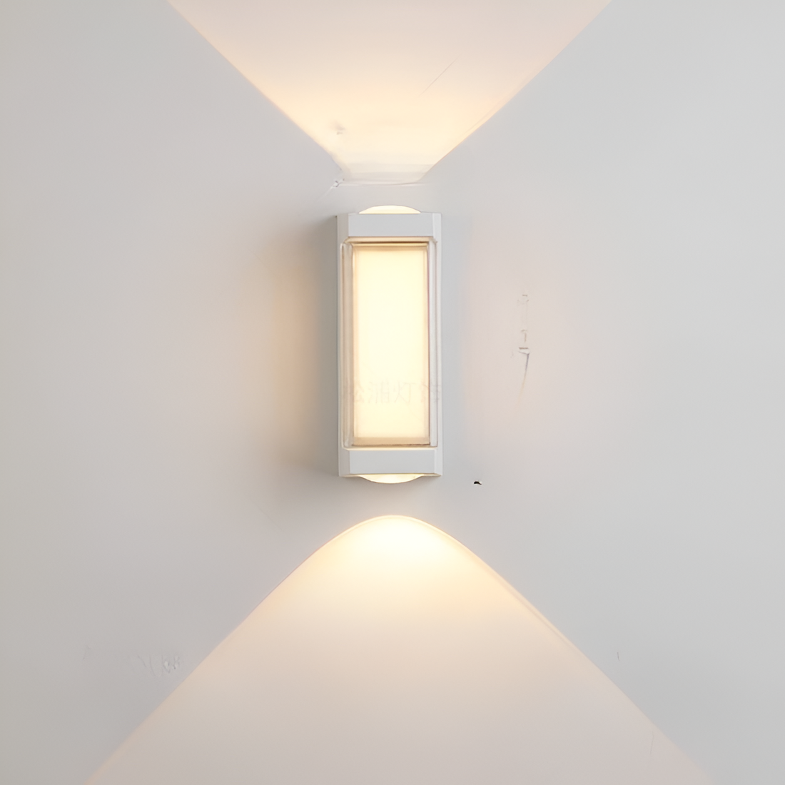 Nordische minimalistische Acryl rechteckige Außenwandleuchte LED Up-Down