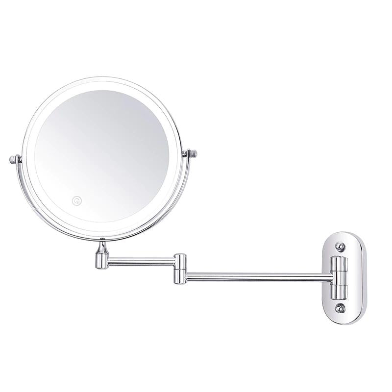 Moderne runde LED-Spiegelleuchte aus Glas, 1-flammig