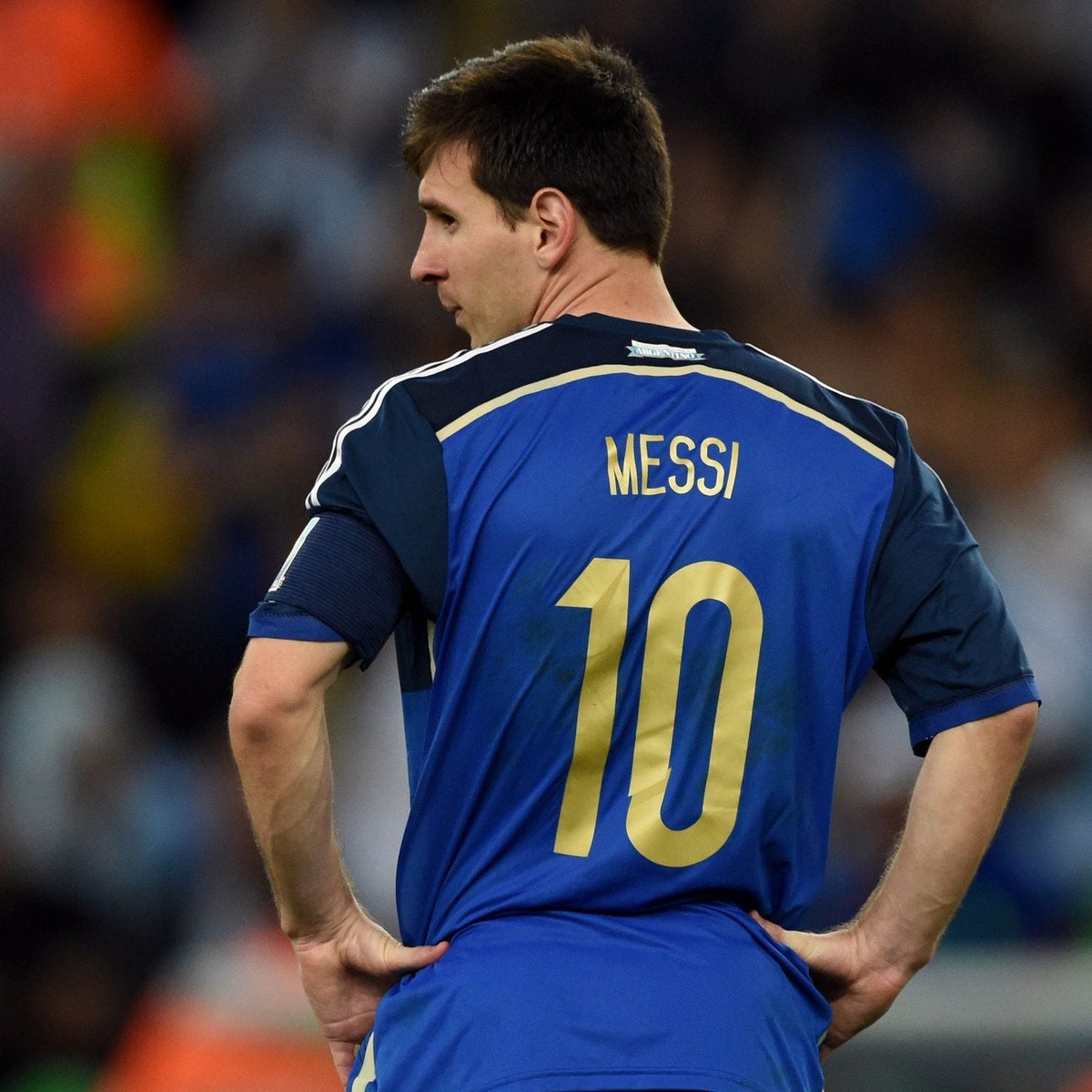 Camiseta de visitante de Messi Argentina Final Copa Mundial 2014