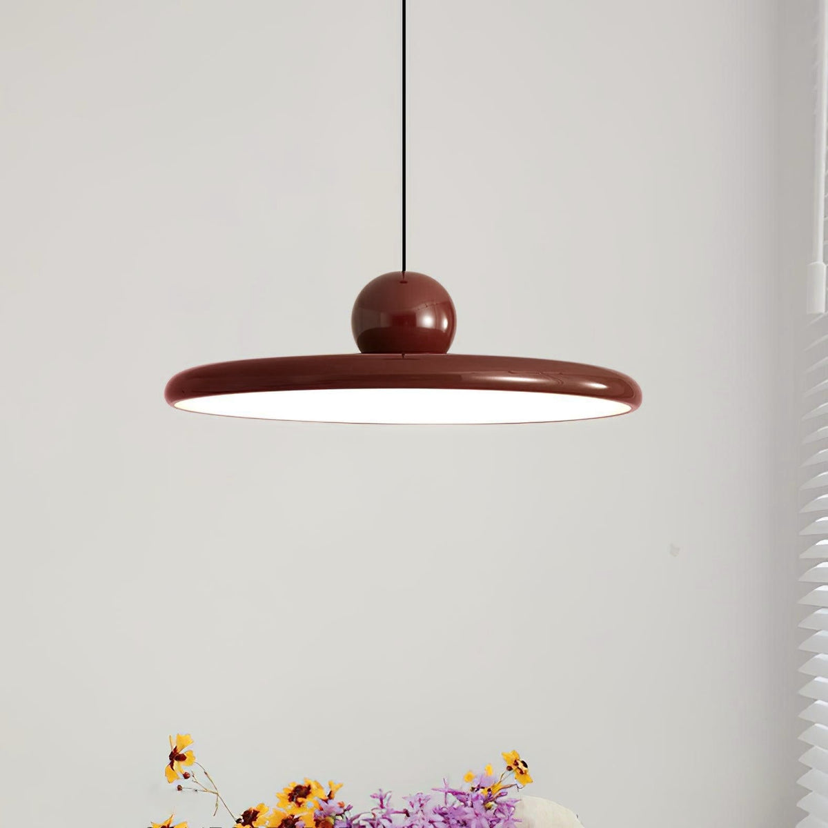 Lampadario moderno a disco LED a spina a 1 luce