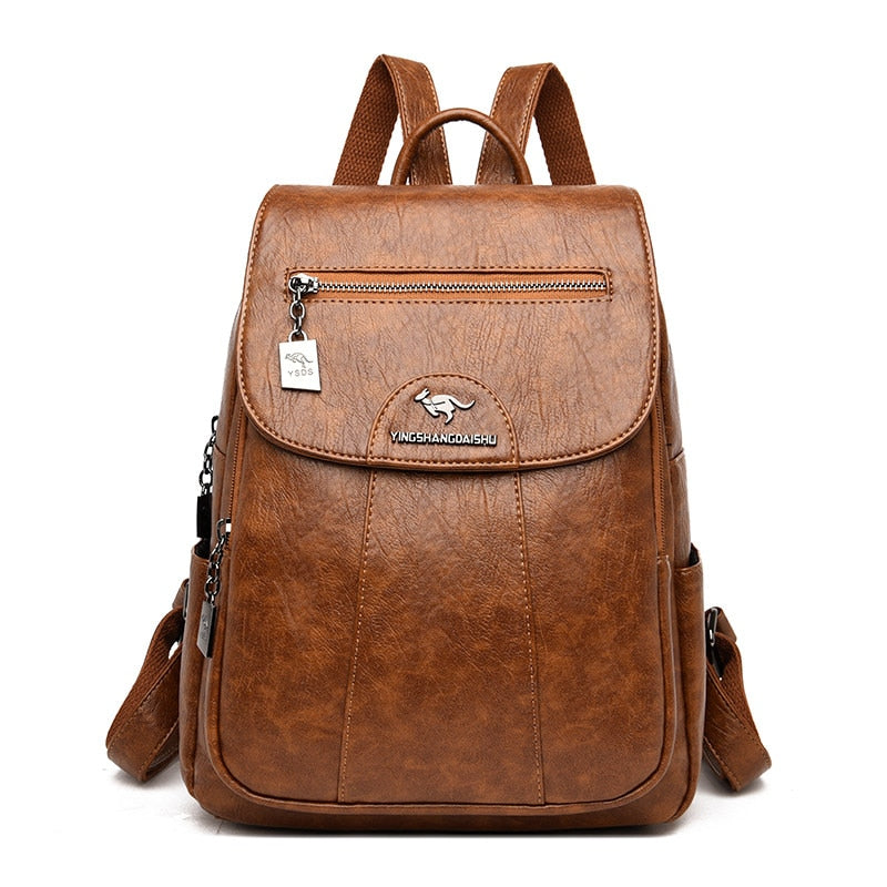 Mochila de Cuero de Alta Calidad Aurelia para Uso Diario en Mujeres