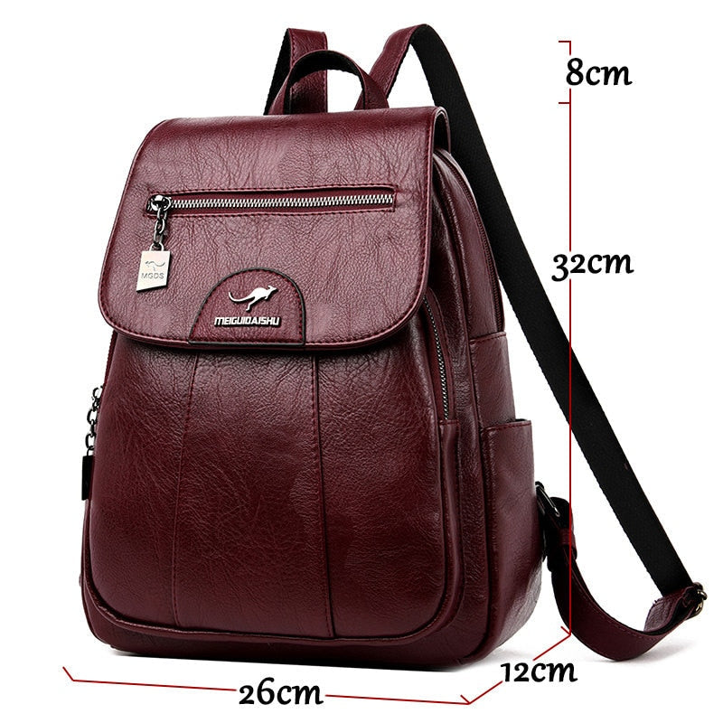 Mochila de Cuero de Alta Calidad Aurelia para Uso Diario en Mujeres