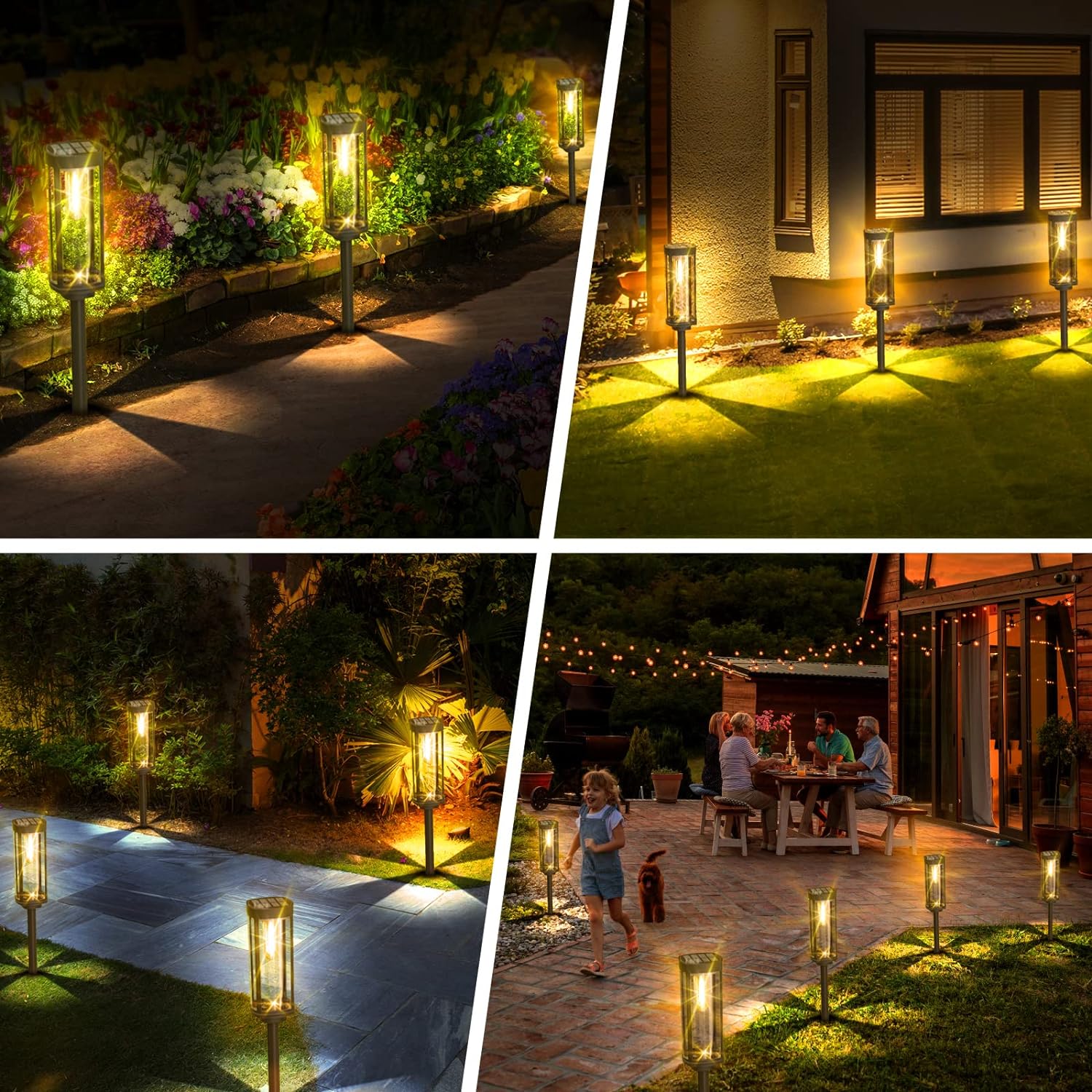 Moderne rechteckige Solar-Gartenlaterne, 1-flammig