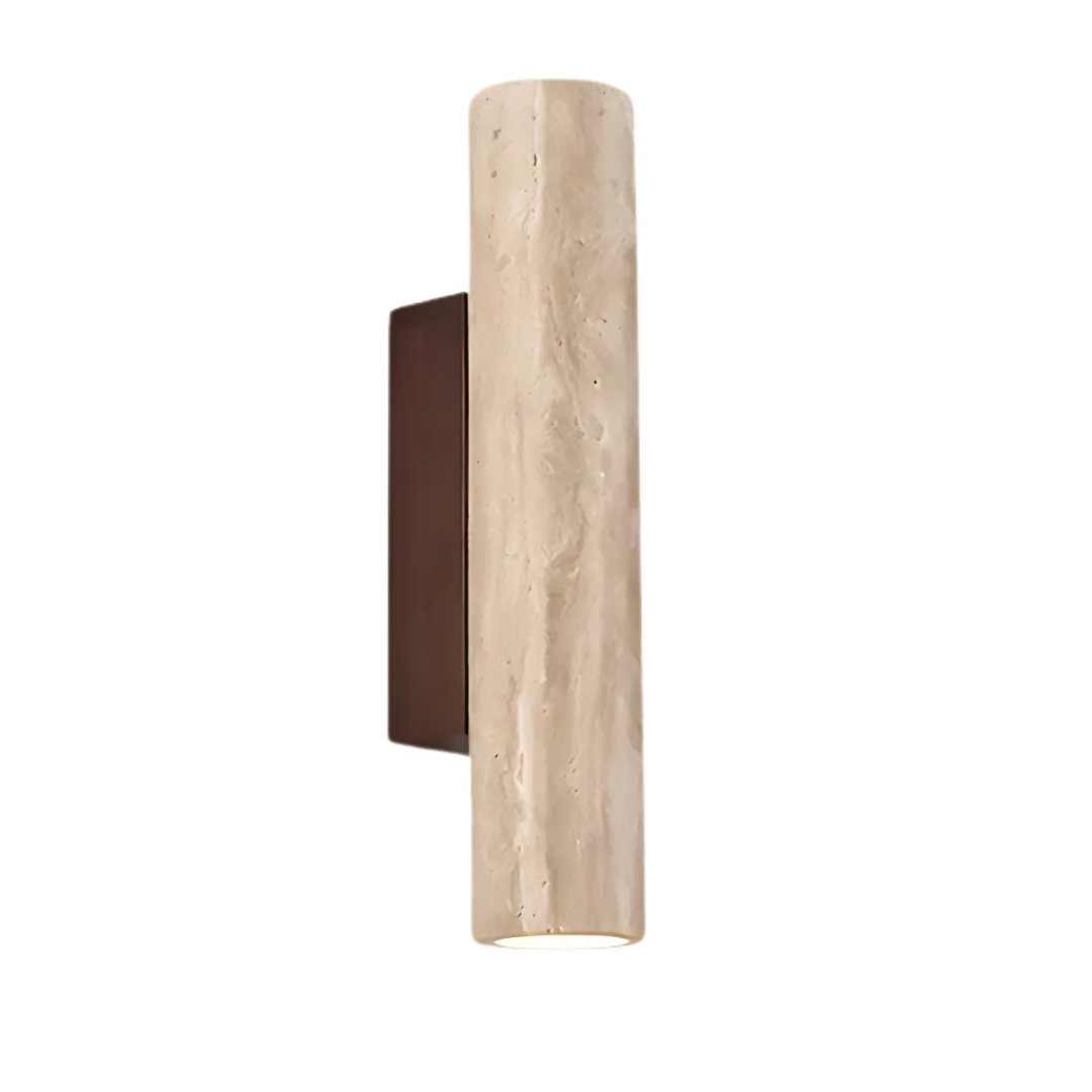 Moderne minimalistische Travertin-Marmor Zylinder LED-Wandleuchte 2-flammig