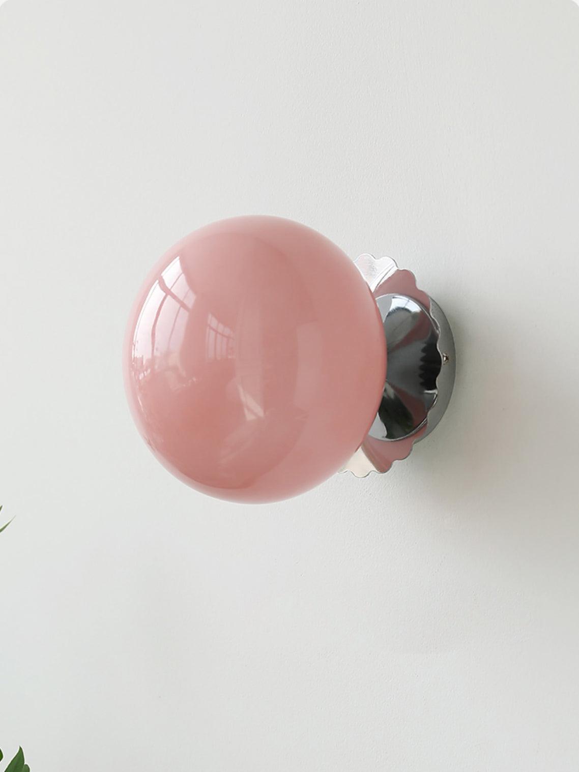 Vintage messing bolvormige glazen wandlamp 1-licht