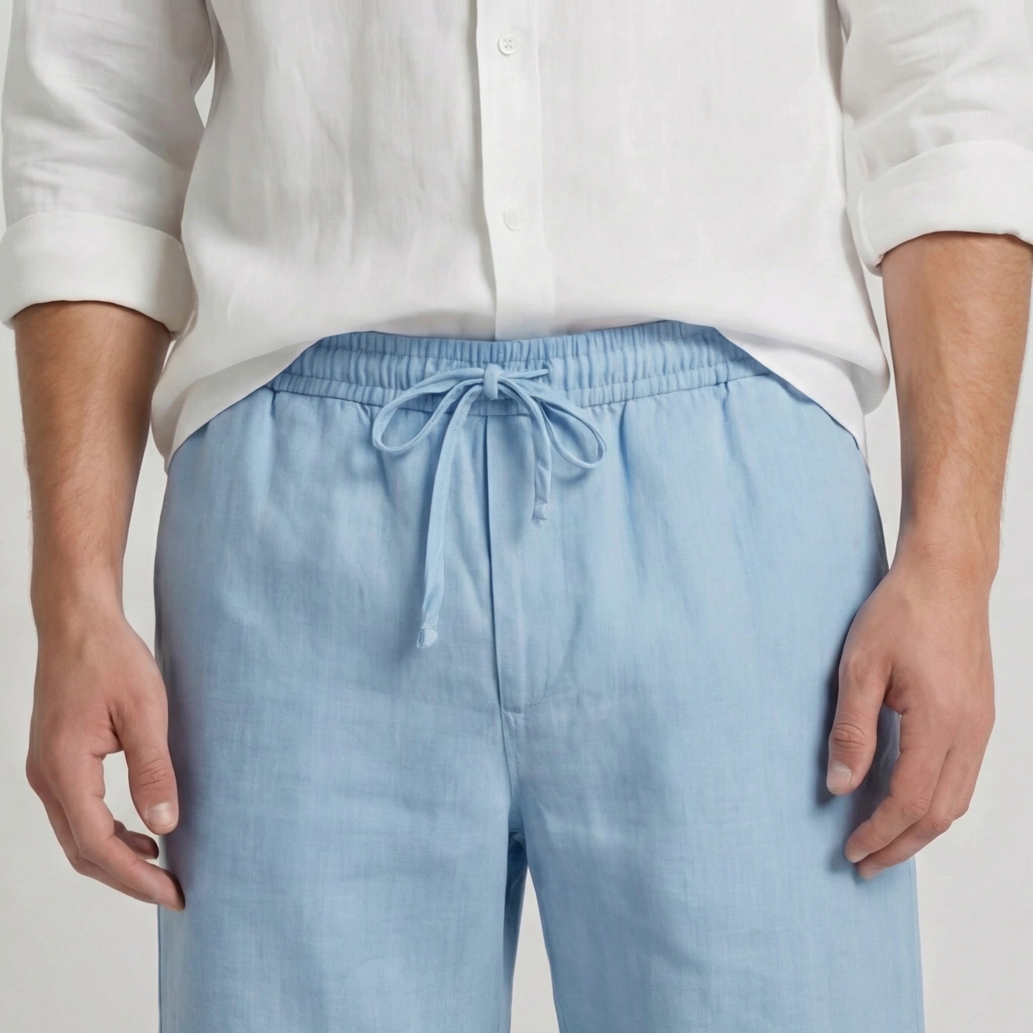 Pantaloncini estivi traspiranti in lino da uomo