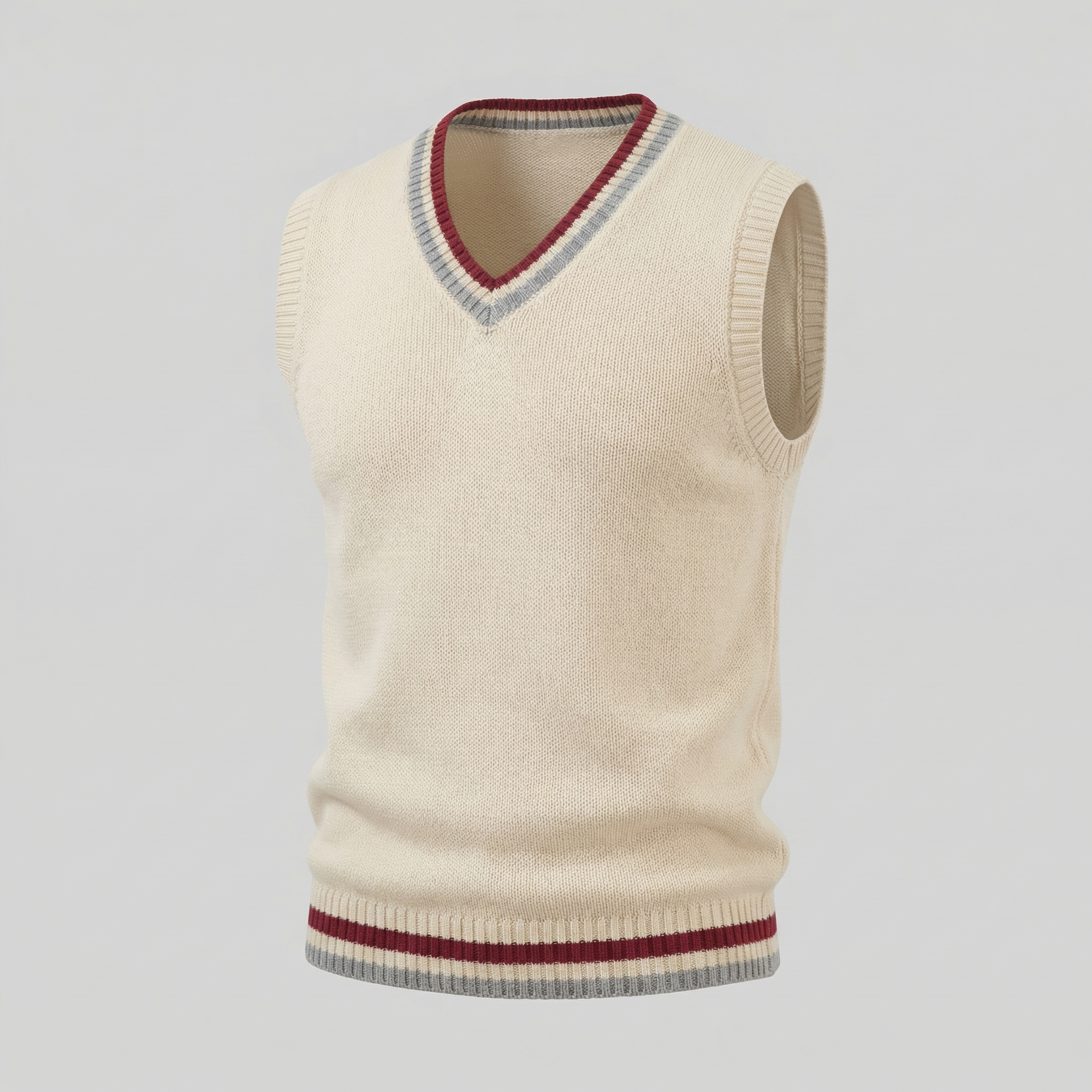 Chaleco de Punto Trenzado con Cuello en V para Hombre