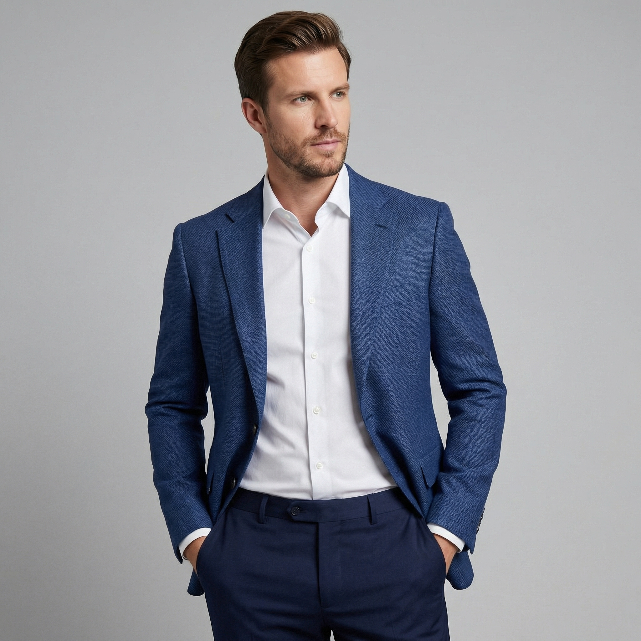 Herren Freizeit Leinenblazer