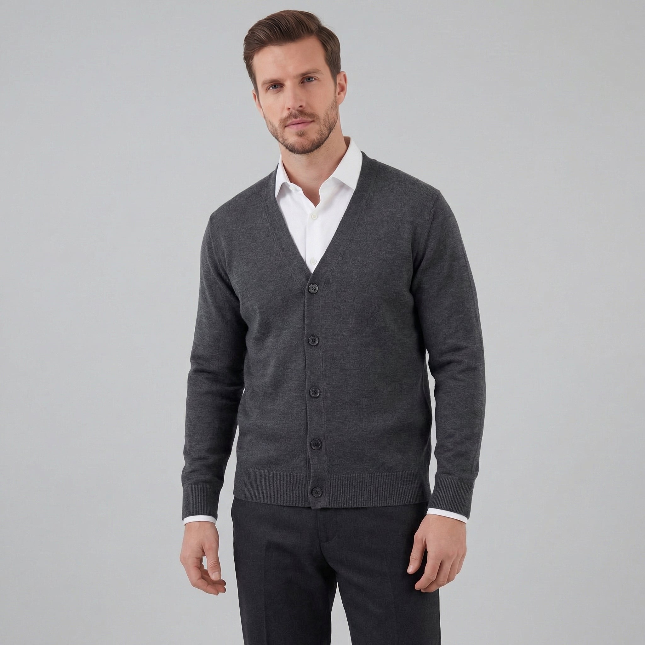 Cárdigan Casual de Cuello en V para Hombre