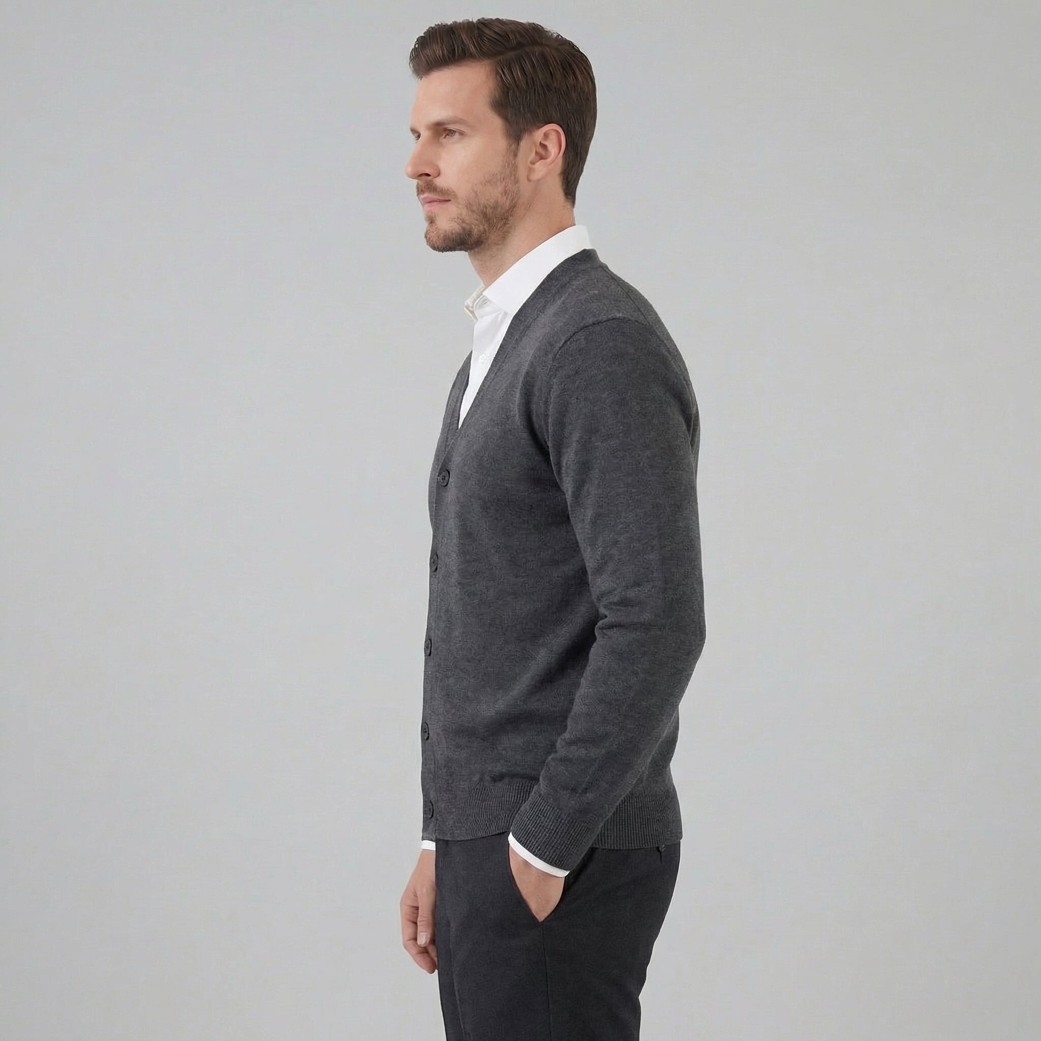Cárdigan Casual de Cuello en V para Hombre