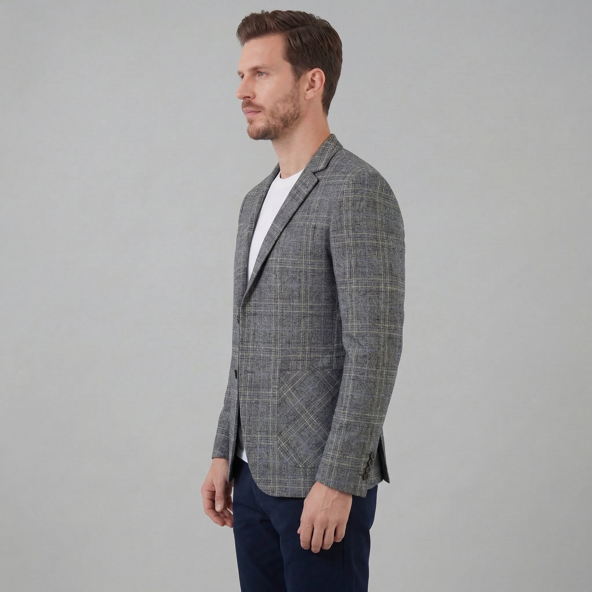 Herren Kariertes Blazerjackett