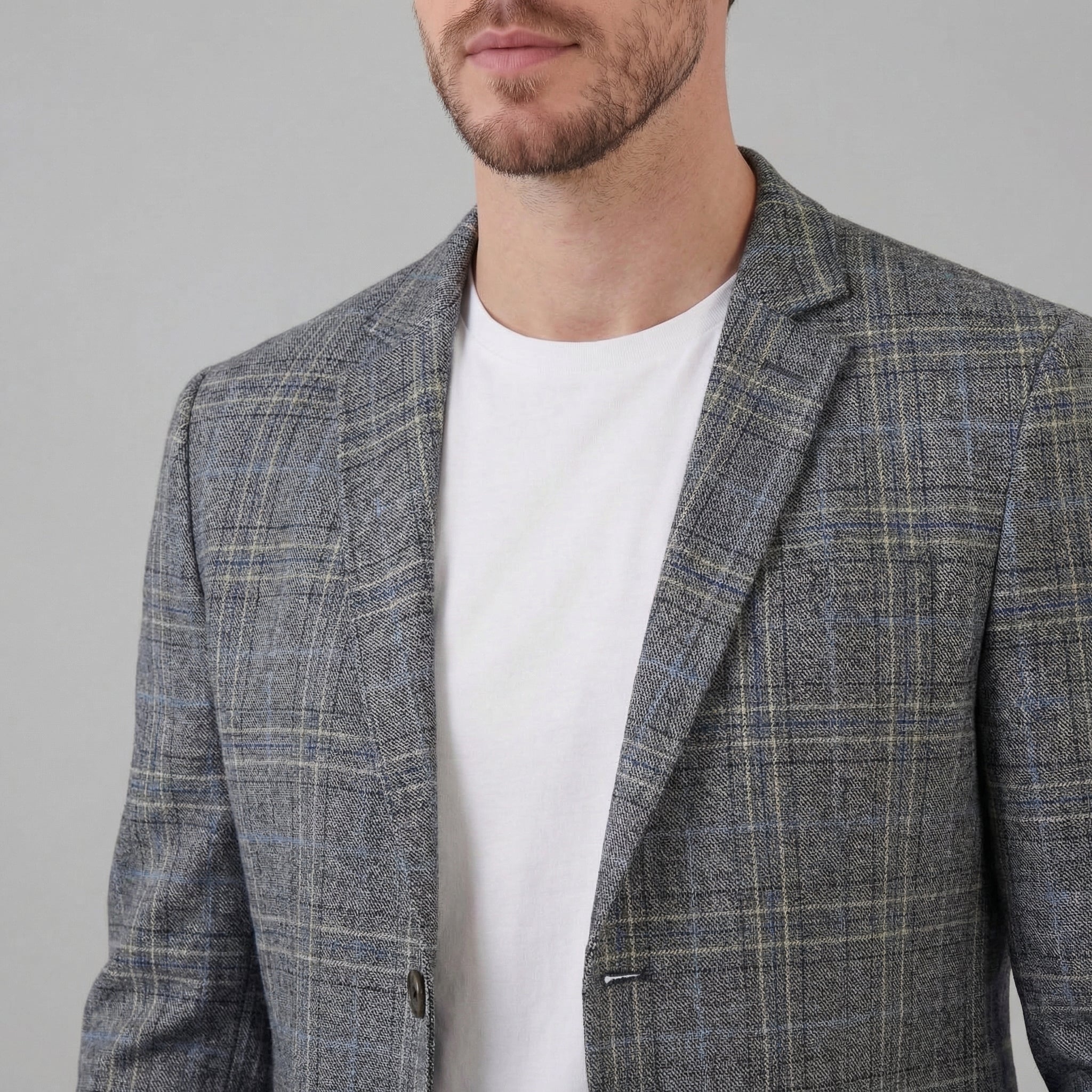 Herren Kariertes Blazerjackett