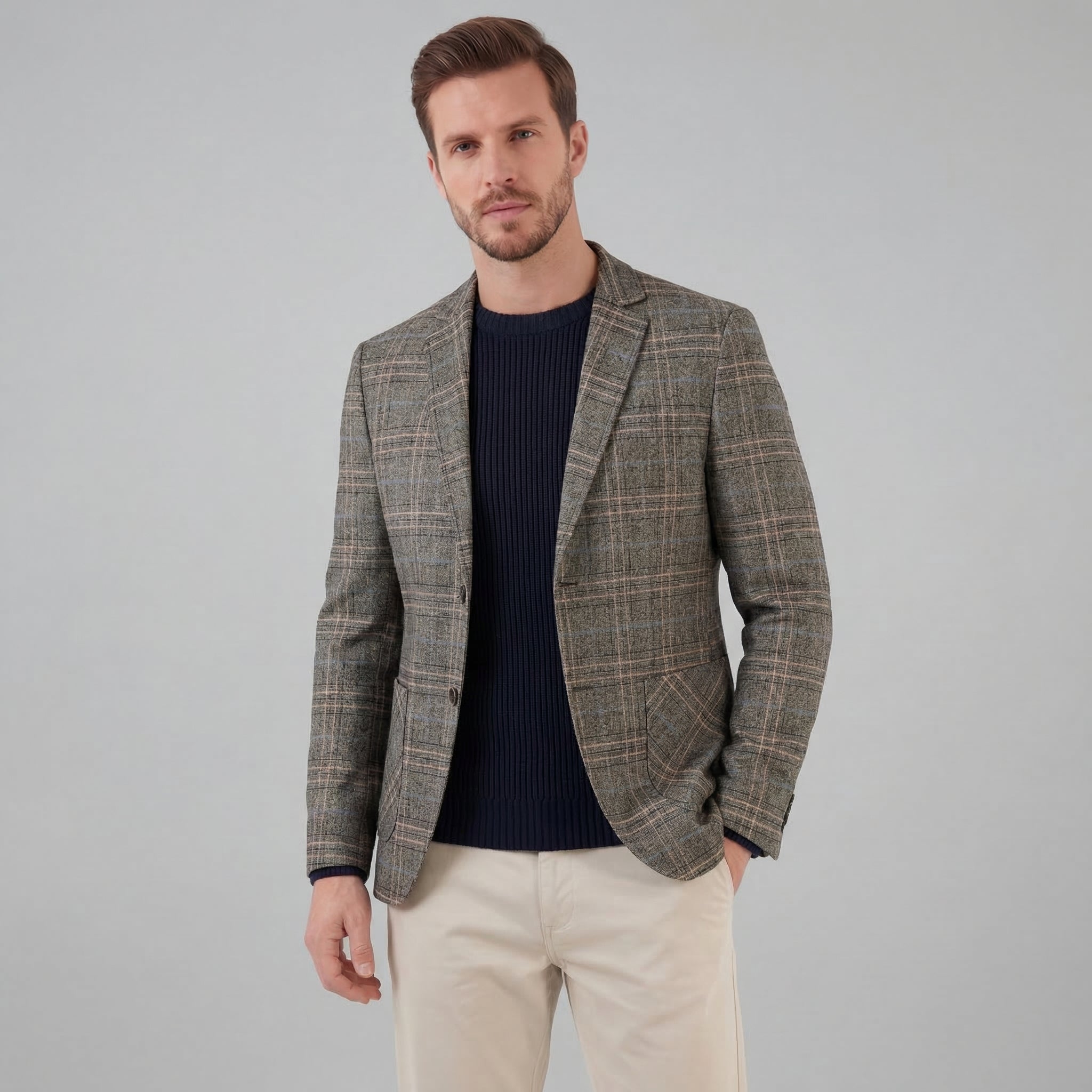 Herren Kariertes Blazerjackett