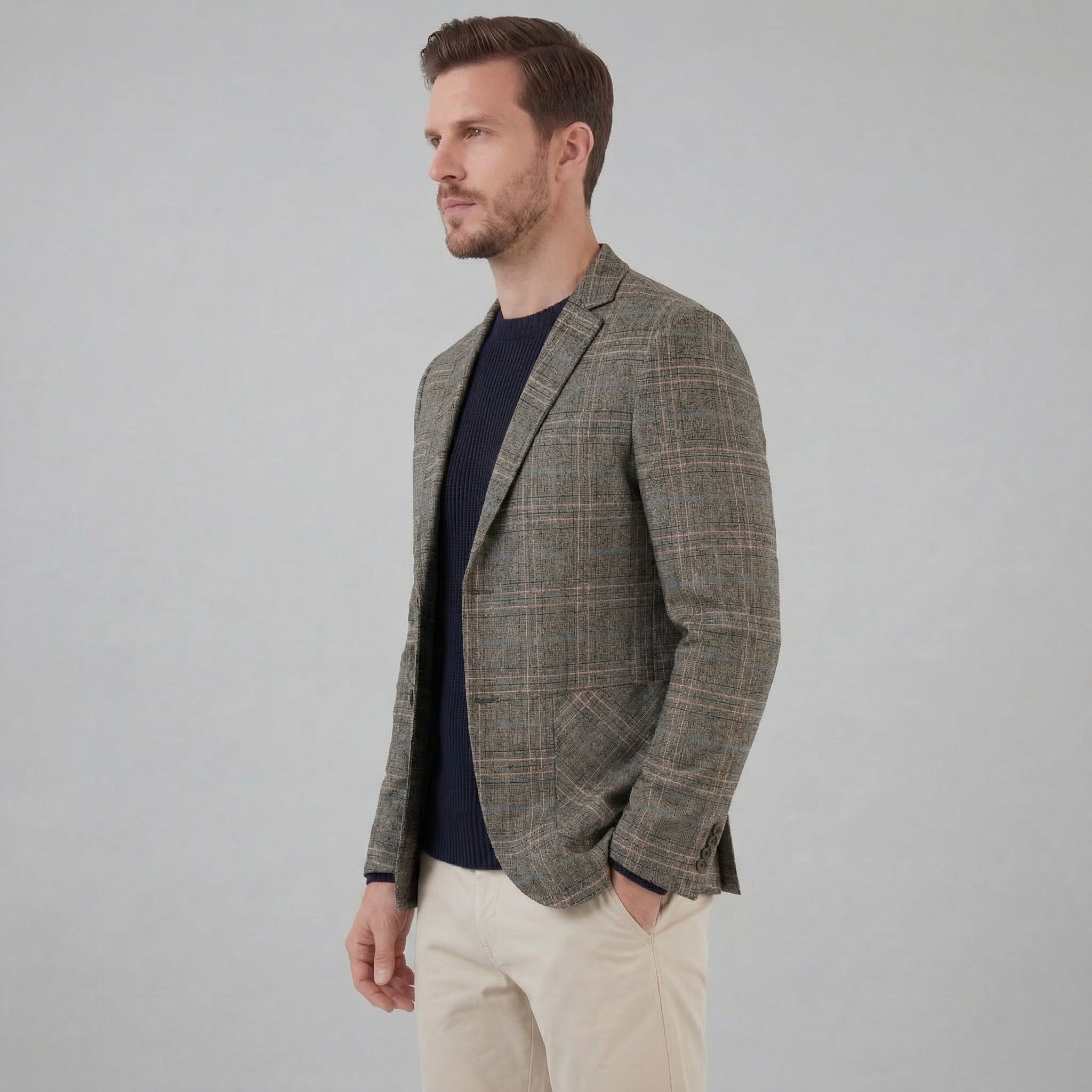 Herren Kariertes Blazerjackett