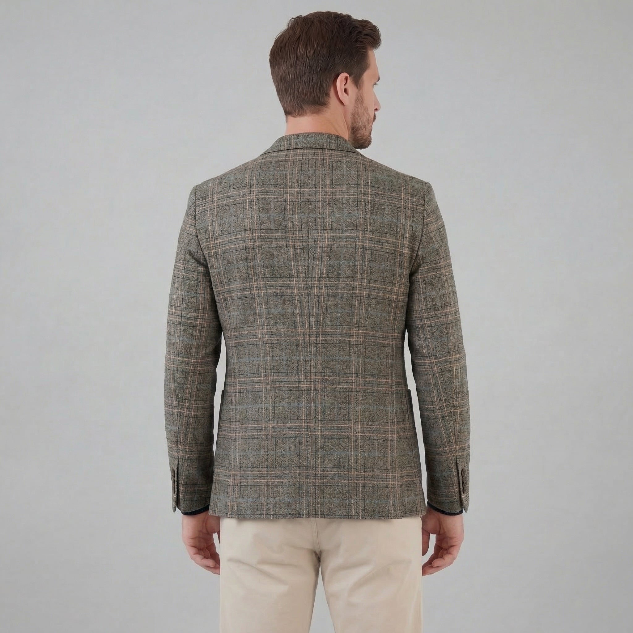 Herren Kariertes Blazerjackett