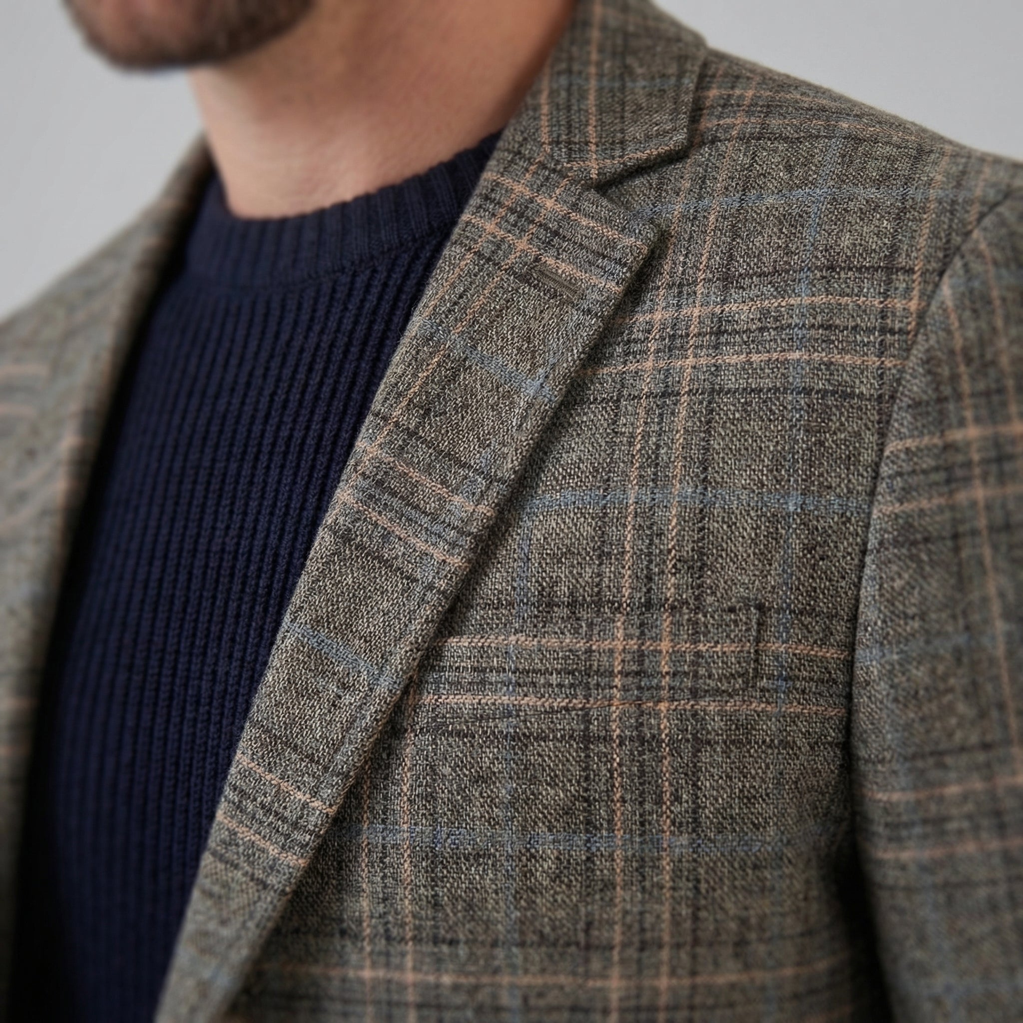 Herren Kariertes Blazerjackett