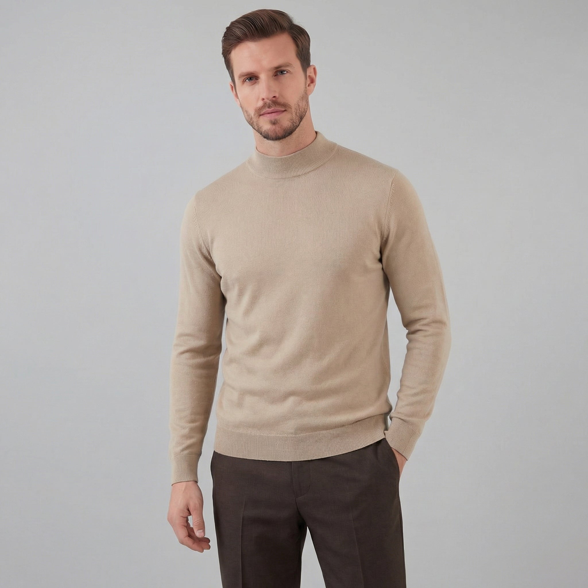 Herren Klassischer Rollkragenpullover