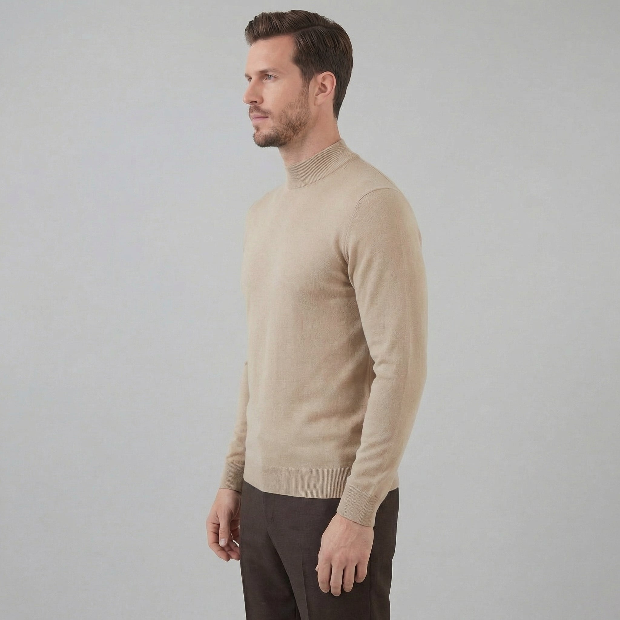 Herren Klassischer Rollkragenpullover