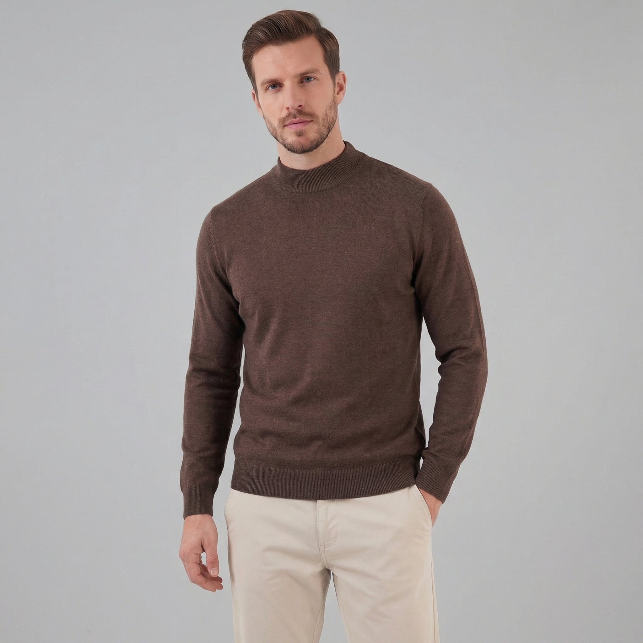 Herren Klassischer Rollkragenpullover