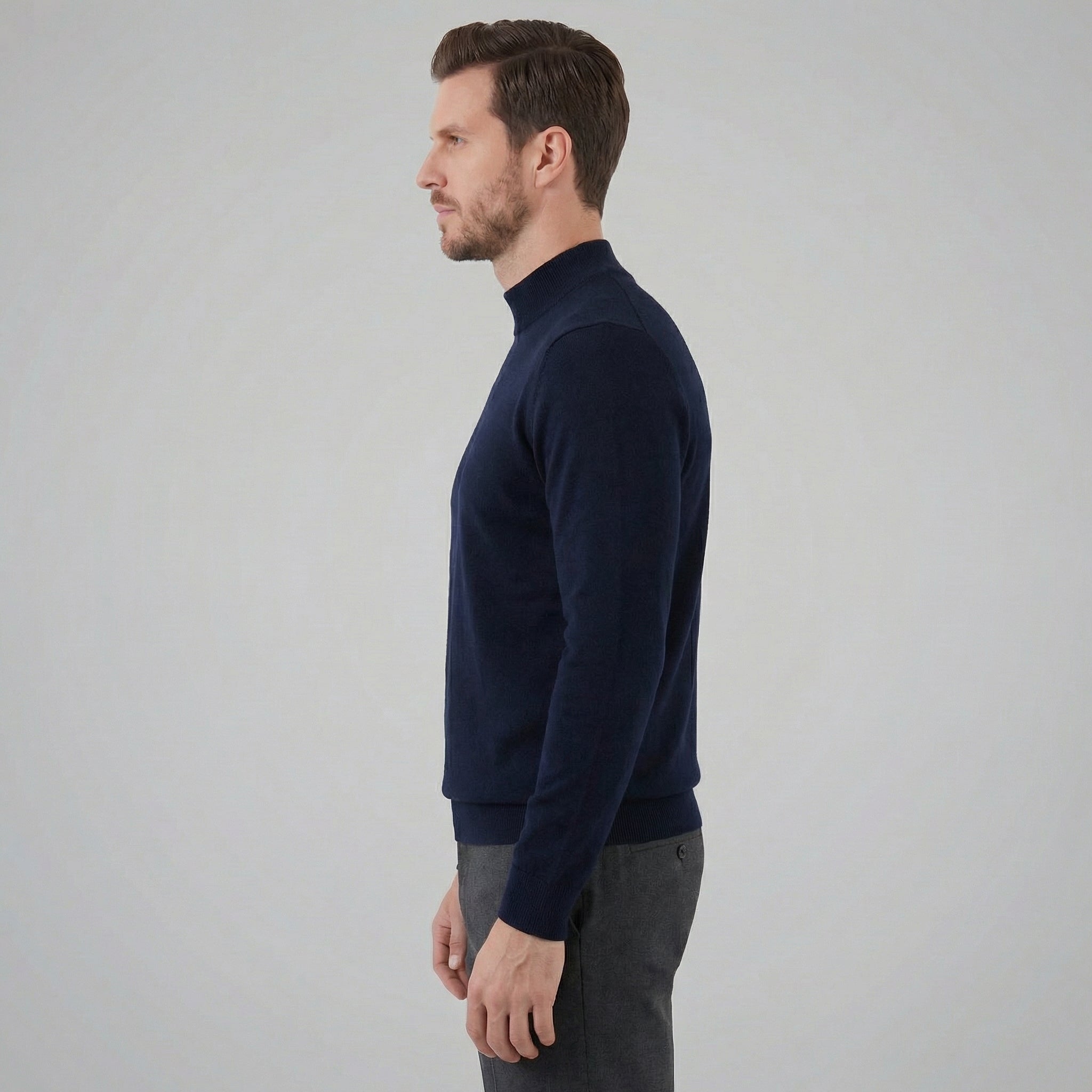 Suéter Clásico de Cuello Alto para Hombre