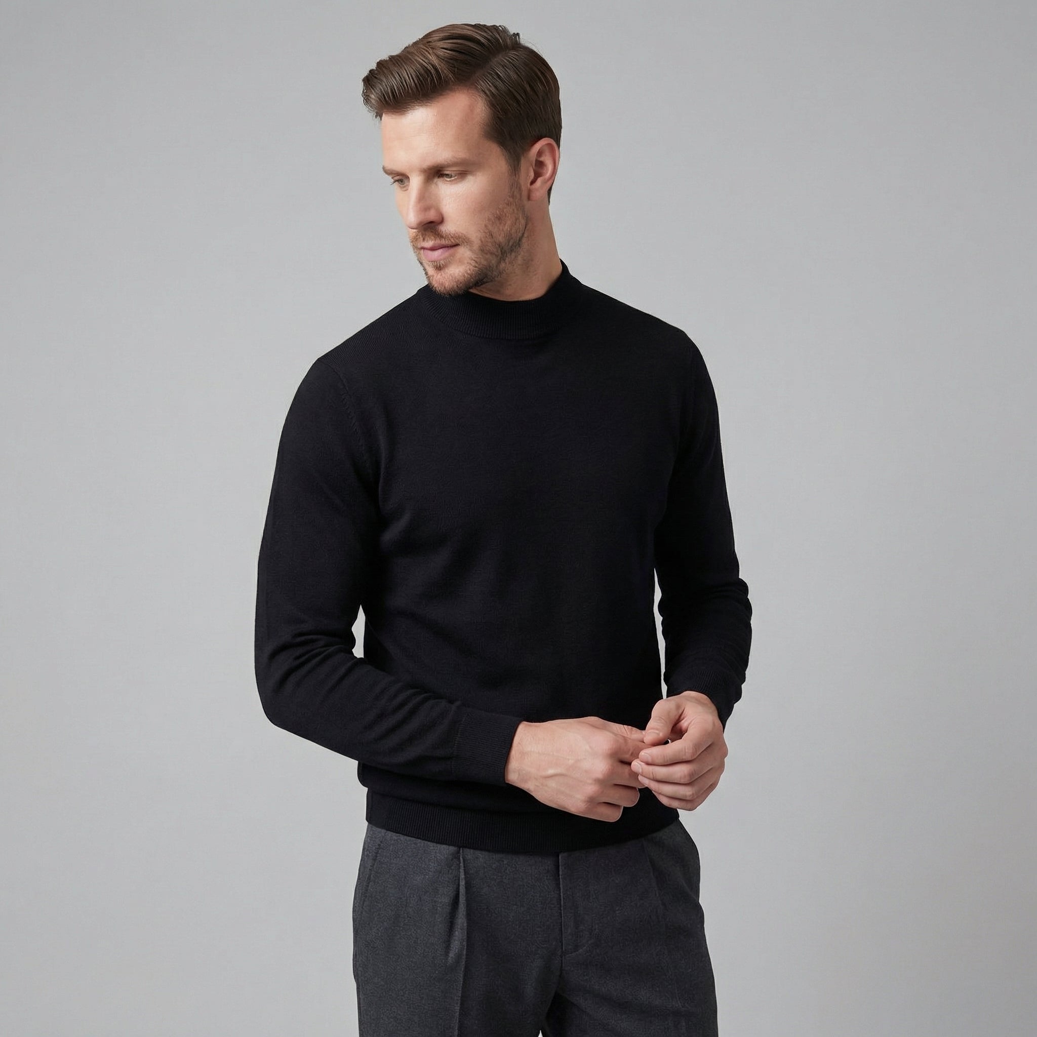 Herren Klassischer Rollkragenpullover