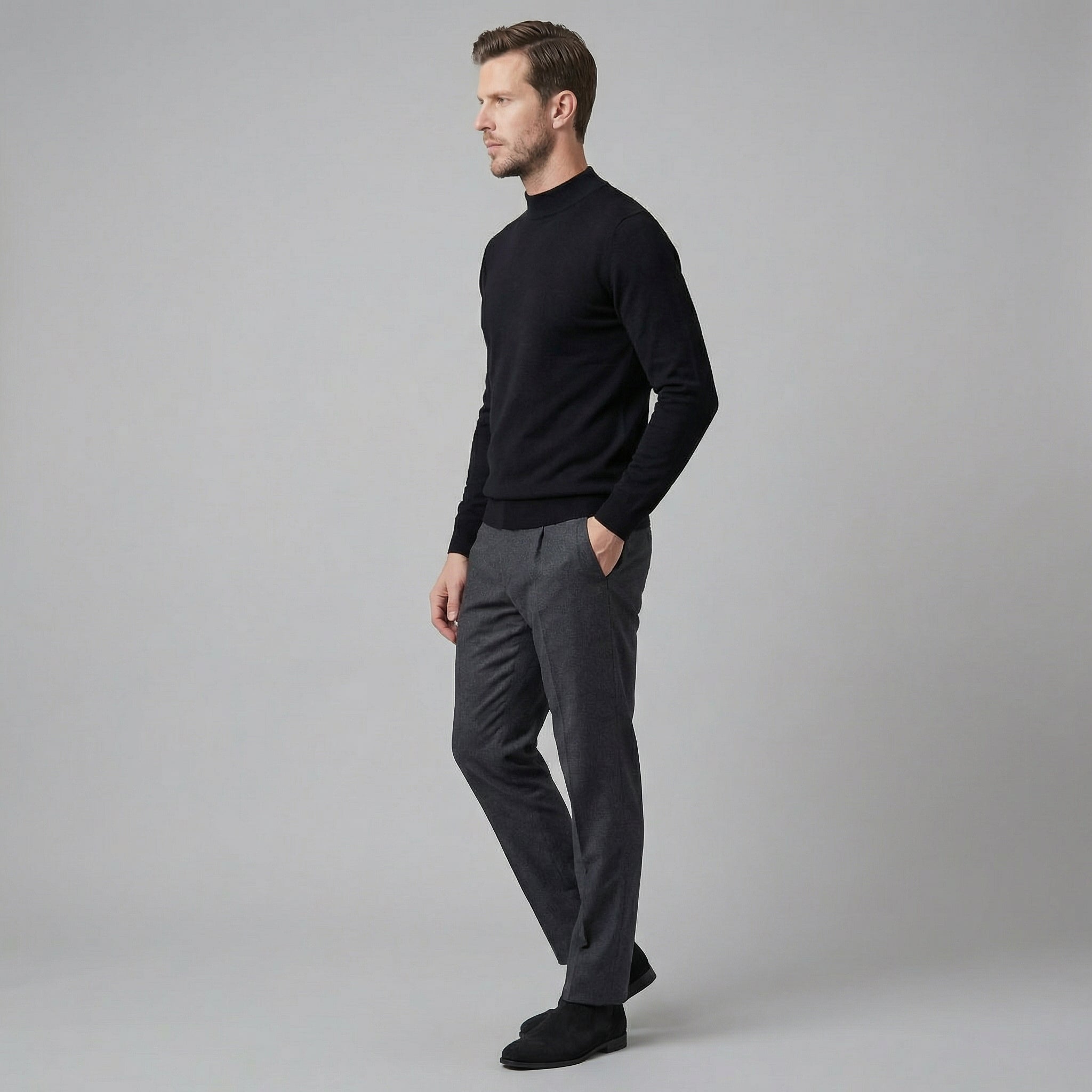 Herren Klassischer Rollkragenpullover