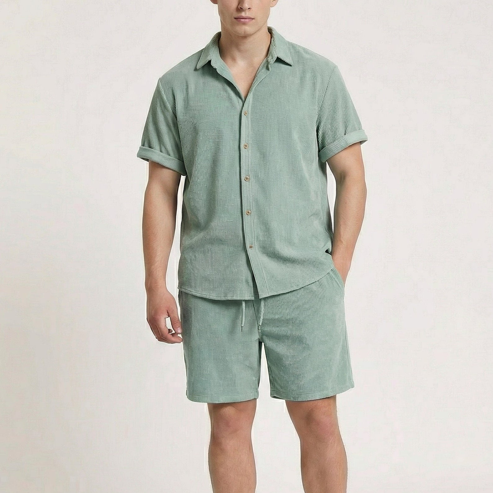 Herre fløjlsbukser i 2-delt sæt