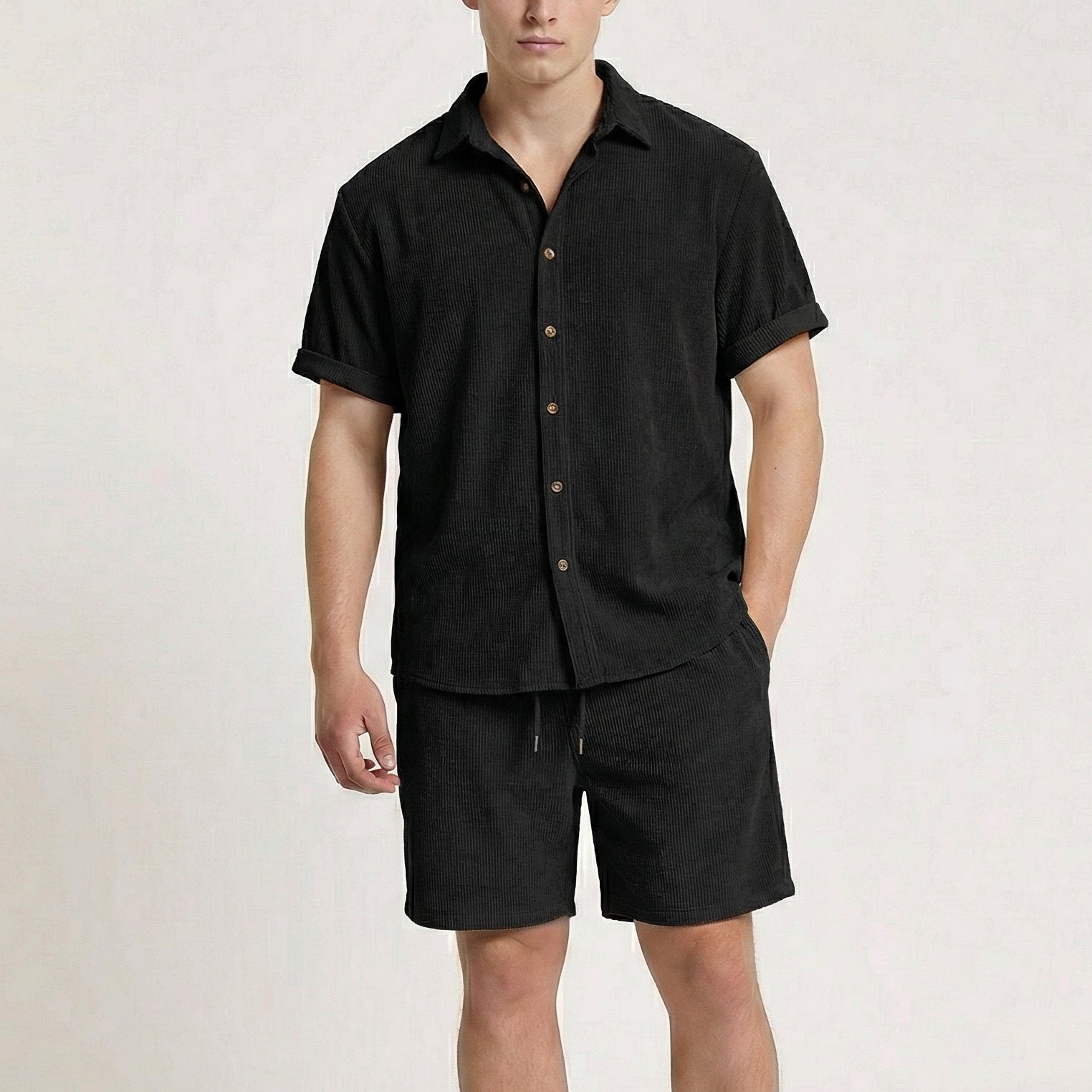 Herre fløjlsbukser i 2-delt sæt