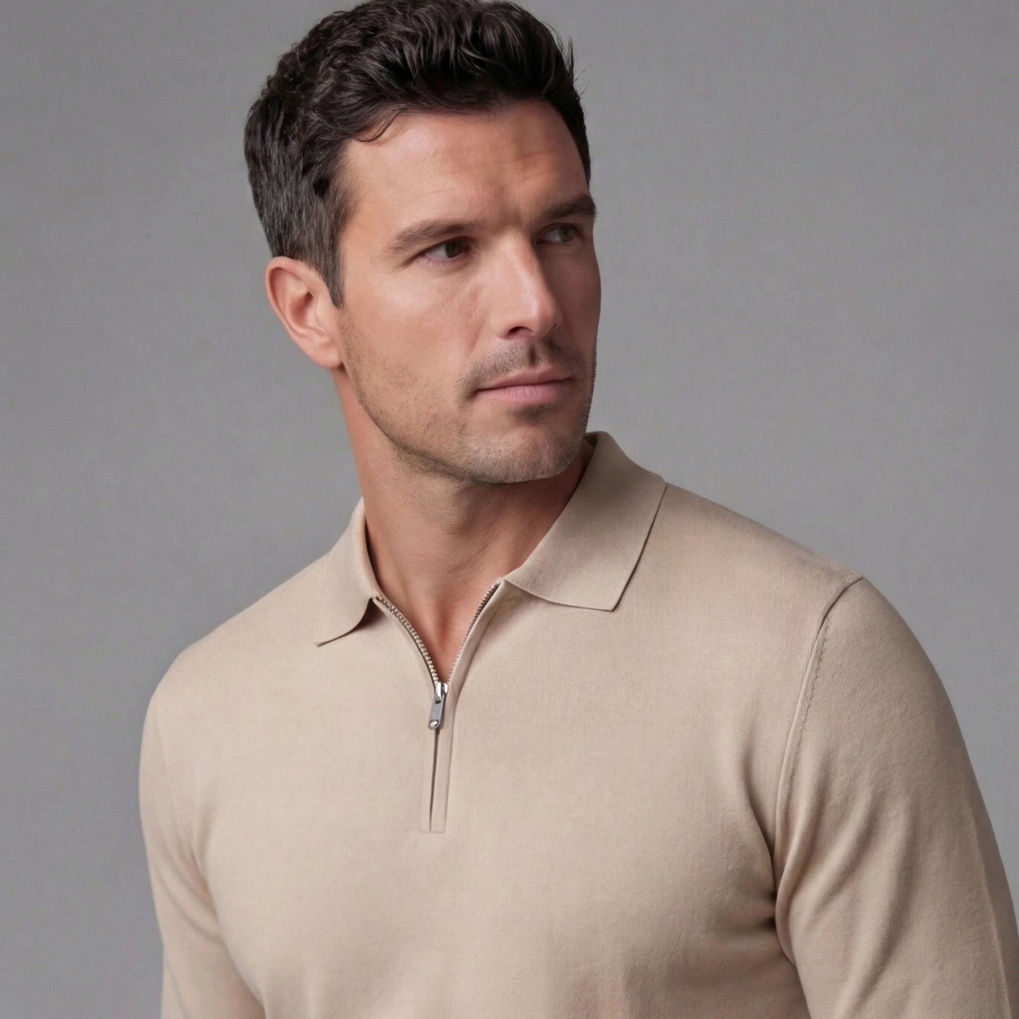 Polo da uomo con mezza zip