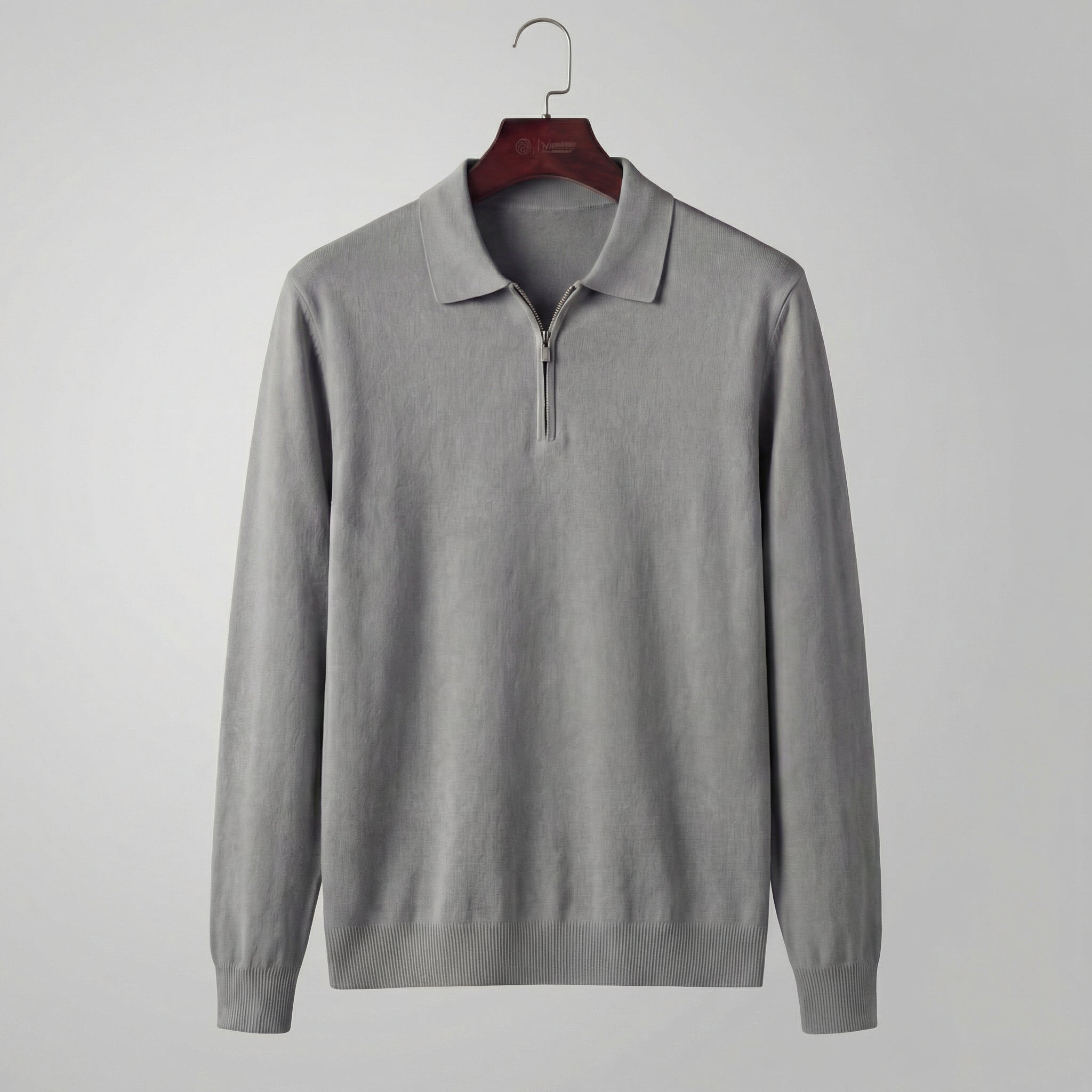 Herre poloshirt med halv lynlås