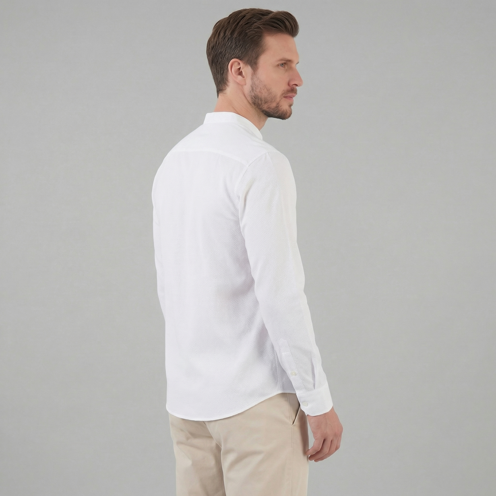 Men's Henley Collar Dress Shirt