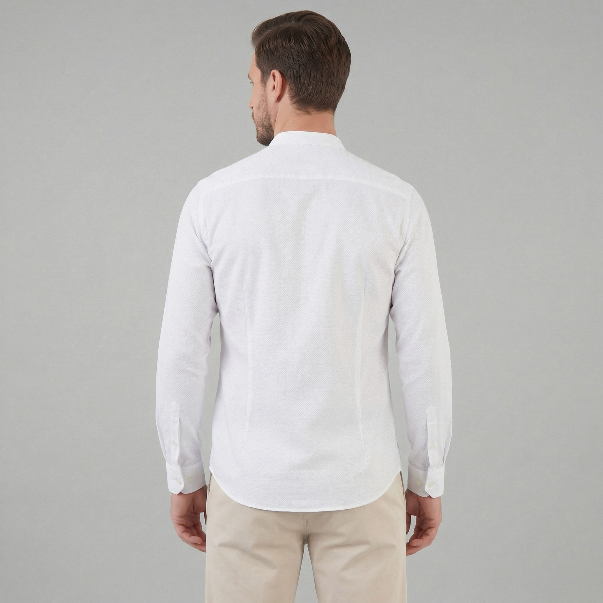 Men's Henley Collar Dress Shirt